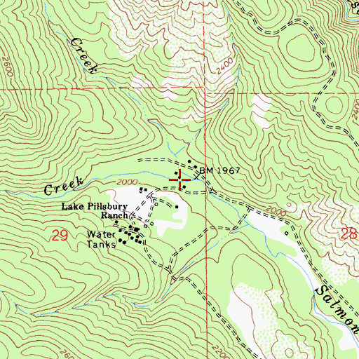 Topographic Map of Mill Creek, CA