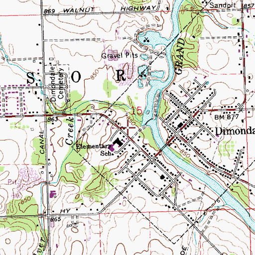 Topographic Map of Windsor Township Emergency Services, MI
