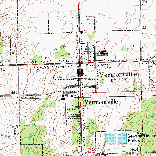 Topographic Map of Vermontville Fire and Emergency Medical Services, MI