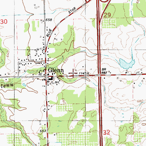 Topographic Map of Ganges Township Fire Department, MI