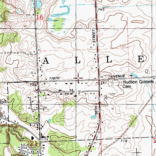 Topographic Map of Allegan Fire District Station 2, MI