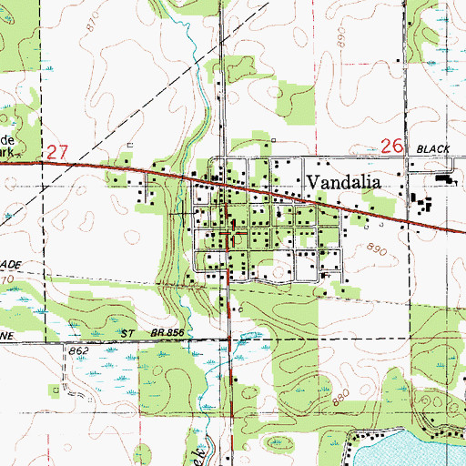 Topographic Map of Penn Township Fire Department, MI