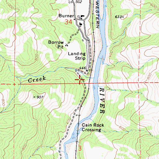 Topographic Map of Mill Creek, CA