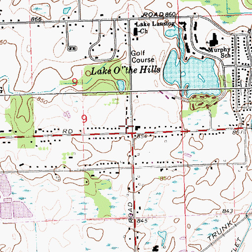 Topographic Map of Meridian Township Fire Department Station 92, MI