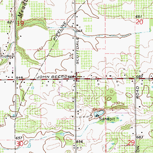 Topographic Map of Royalton Township Volunteer Fire Department, MI
