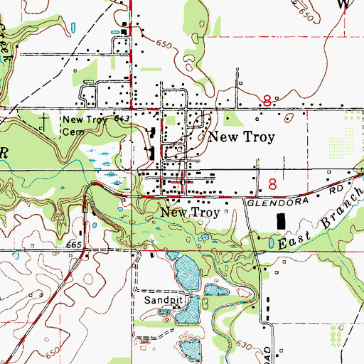 Topographic Map of Weesaw Township Fire Department, MI