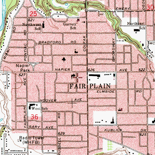 Topographic Map of Saint Joseph Charter Township Fire Department Station 2, MI