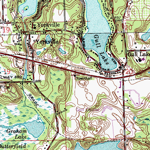 Topographic Map of Augusta - Ross Township Fire Department, MI