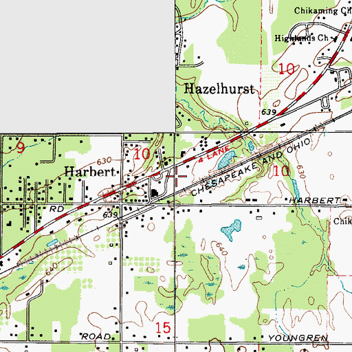 Topographic Map of Chikaming Township Fire Department, MI