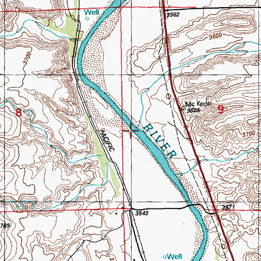 Topographic Map of Bitter Creek, AZ
