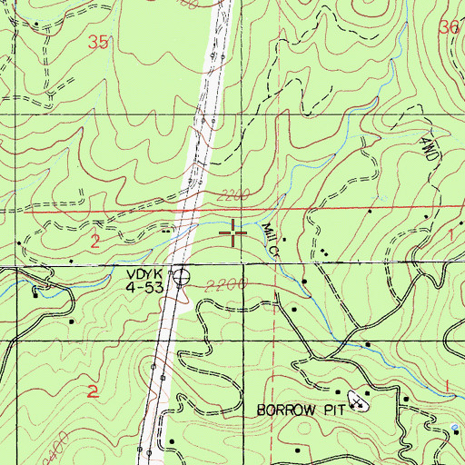 Topographic Map of Mill Creek, CA