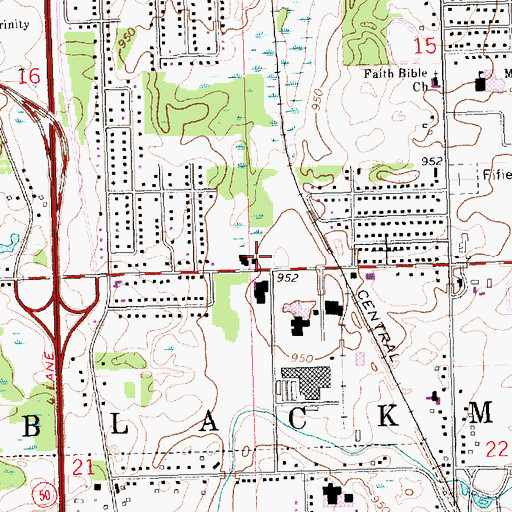 Topographic Map of Blackman Township Department of Public Safety Station 1 Headquarters, MI