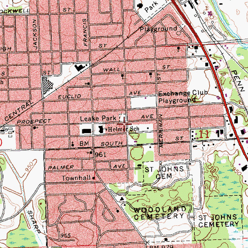 Topographic Map of Jackson Fire Department Station 2, MI