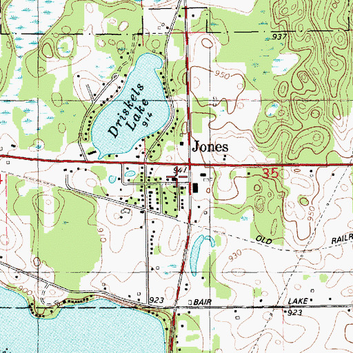 Topographic Map of Newberg Township Fire and Emergency Medical Services, MI