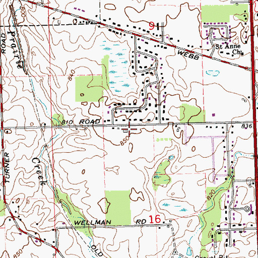 Topographic Map of DeWitt Charter Township Fire Department Station 2, MI