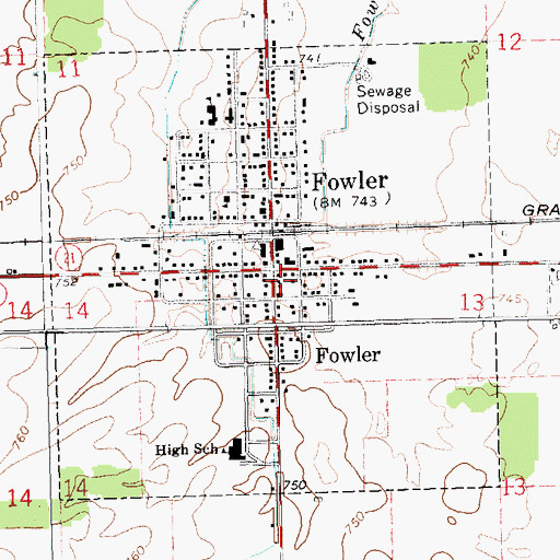 Topographic Map of Dallas Township Fire and Rescue, MI