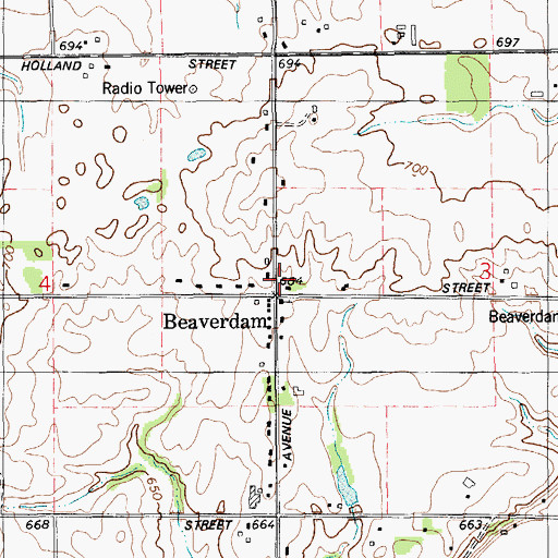 Topographic Map of Zeeland Township Fire Department Station 2, MI