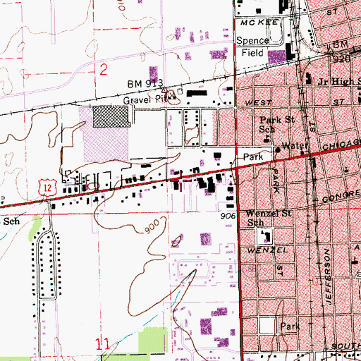 Topographic Map of Tri - Township Fire Department, MI