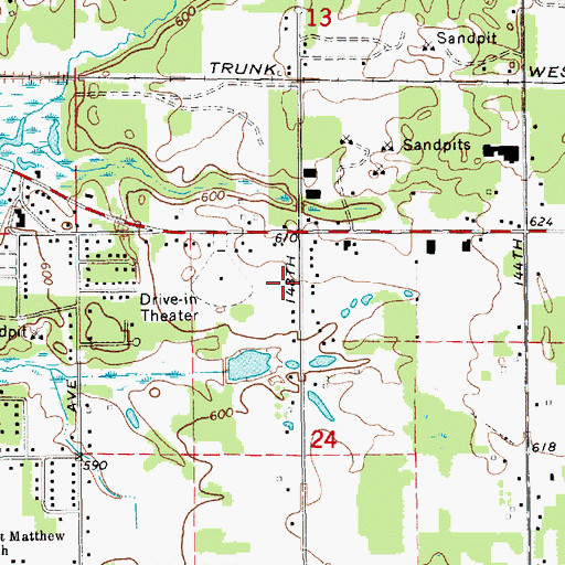 Topographic Map of Spring Lake Township Fire Department Station 1, MI