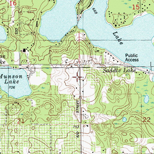 Topographic Map of Columbia Township Fire Department Station 2, MI