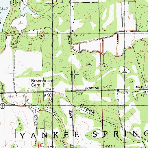 Topographic Map of Michigan Department of Natural Resources Yankee Springs Field Office, MI