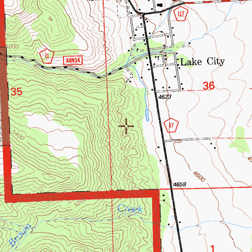 Topographic Map of Mill Creek, CA