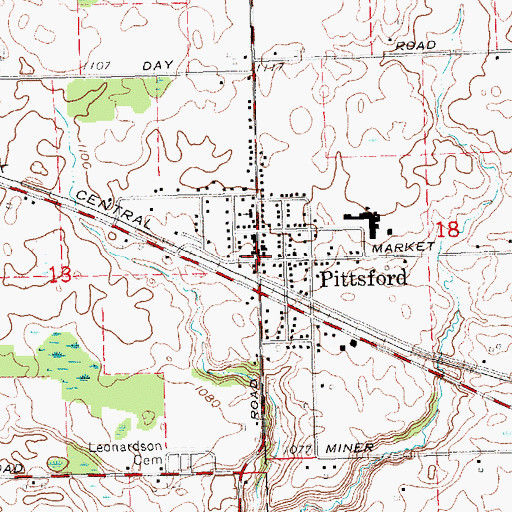 Topographic Map of Pittsford - Jefferson Fire and Rescue Station 10, MI