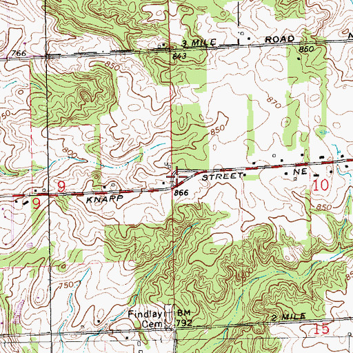 Topographic Map of Ada Township Fire Department Station 2, MI