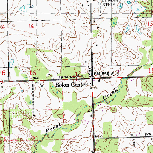 Topographic Map of Solon Township Fire Department, MI