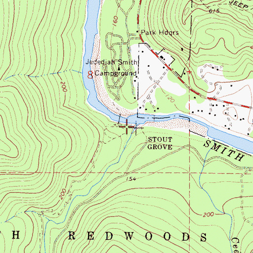 Topographic Map of Mill Creek, CA