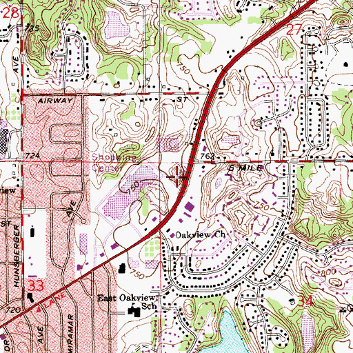 Topographic Map of Plainfield Fire Department Station 3, MI