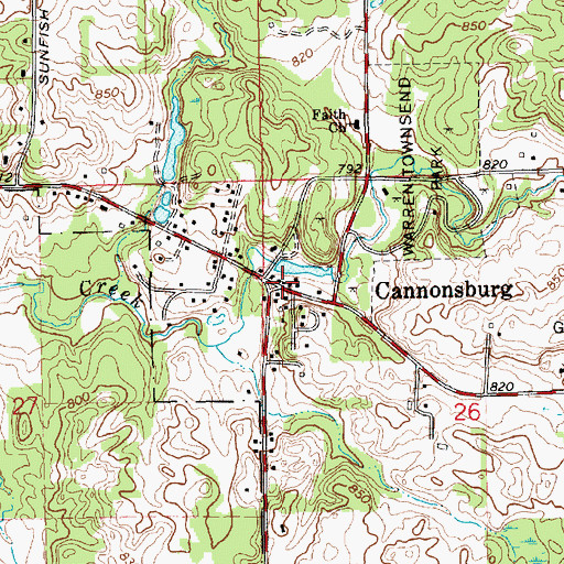 Topographic Map of Cannon Township Fire Department Station 1, MI