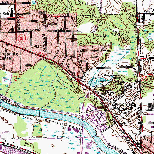 Topographic Map of Battle Creek Fire Department Station 5, MI