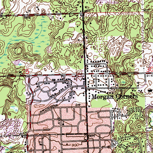 Topographic Map of Charter Township of Bedford Fire Department Station 3, MI