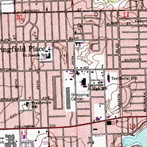 Topographic Map of Battle Creek Fire Department Station 4, MI