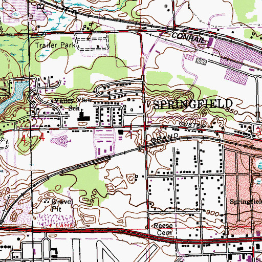 Topographic Map of Springfield Fire Department, MI