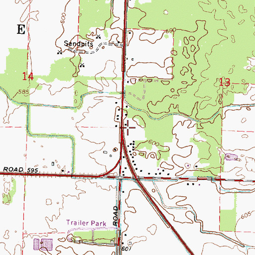 Topographic Map of Albee Township Fire Department, MI