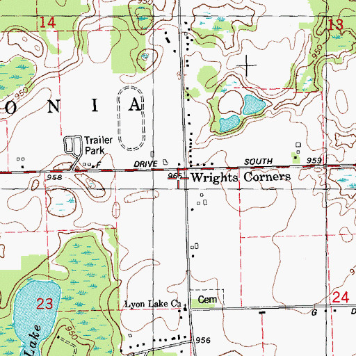 Topographic Map of Fredonia Township Fire Department Station 1, MI