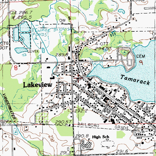 Topographic Map of Lakeview District Fire Department, MI