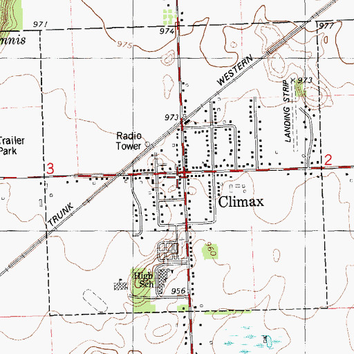 Topographic Map of Climax Township Fire Department, MI