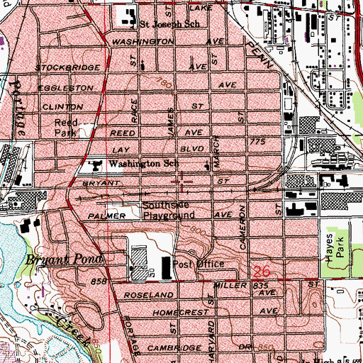 Topographic Map of Kalamazoo Department of Public Safety Station 2, MI