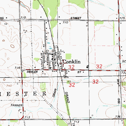 Topographic Map of Chester Township Fire Department, MI