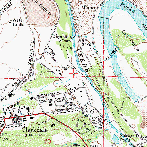 Topographic Map of Bitter Creek, AZ