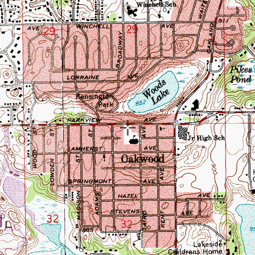 Topographic Map of Kalamazoo Department of Public Safety Station 7, MI