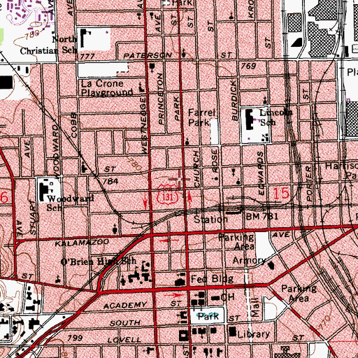 Topographic Map of Kalamazoo Department of Public Safety Station 4 / 5, MI