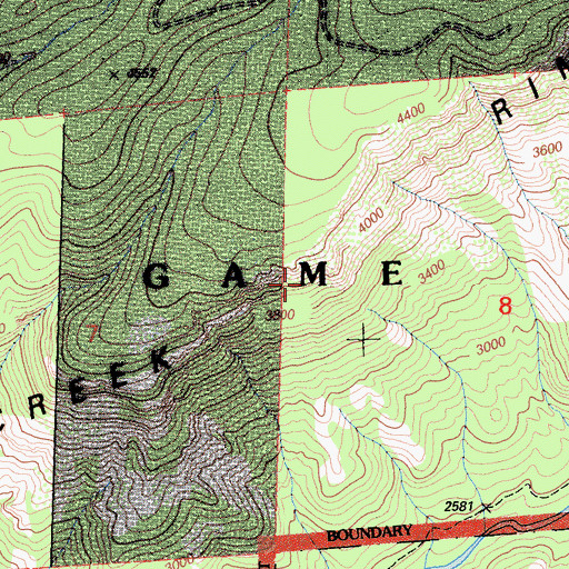 Topographic Map of Mill Creek Rim, CA