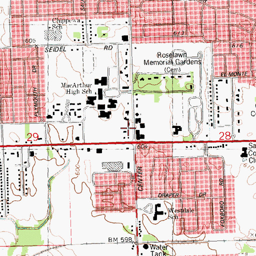 Topographic Map of Saginaw Charter Township Fire Department 3, MI