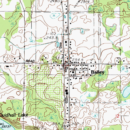 Topographic Map of Casnovia Township Fire Department, MI