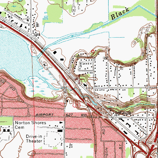 Topographic Map of Norton Shores Fire Department Station 2, MI