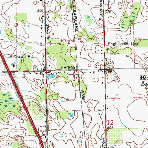 Topographic Map of Alpine Township Fire Department Station 3, MI